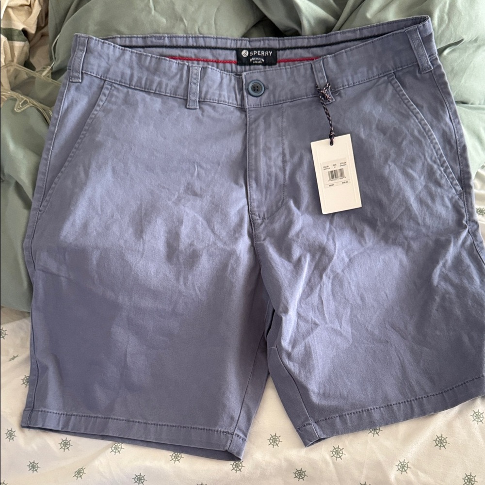 Sperry Men's Slate Blue Flat Front Shorts